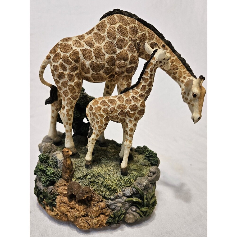 Vintage San Francisco Music Box National Geographic Society Giraffe Mom & Calf